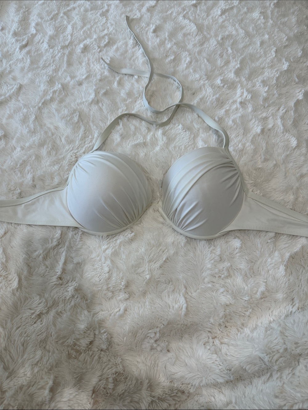 Shade & Shore Light Gray Halter Push-Up Bikini Top- 36DD